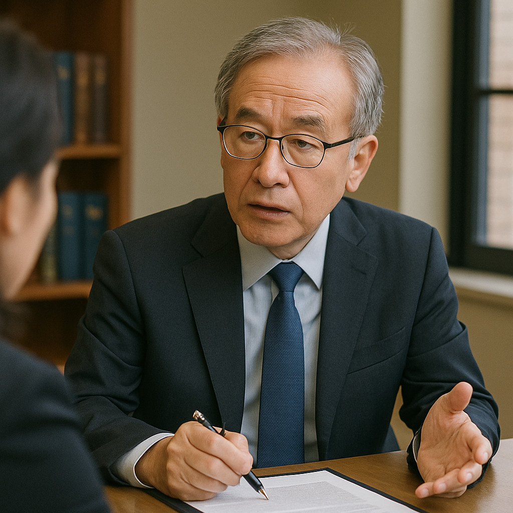 개인파산전문변호사와 상담하는 모습